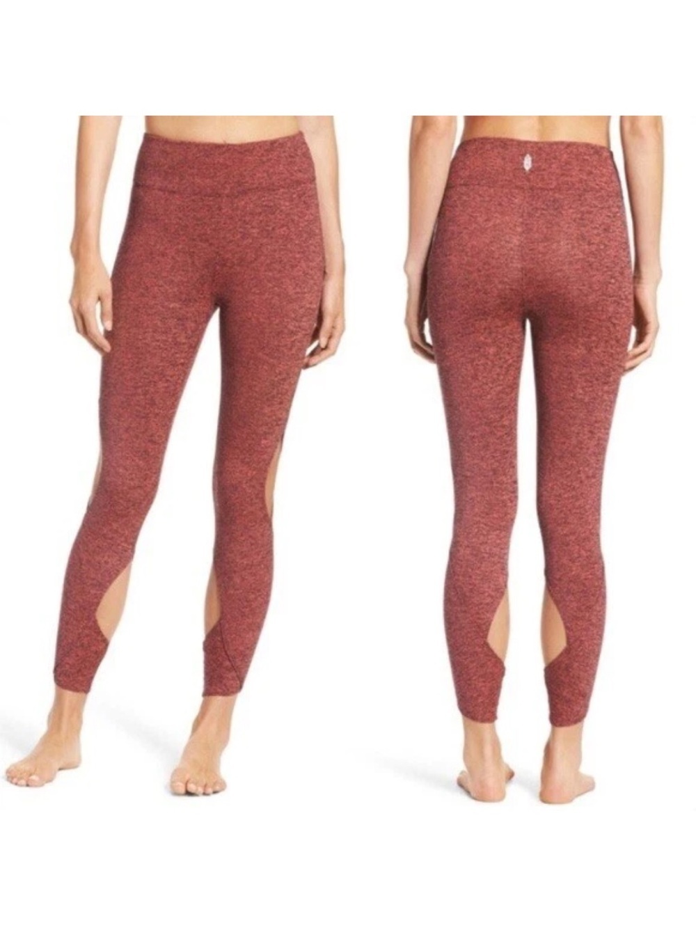 FP Movement by Free People Halo Leggings Coral Pink Cutout High Rise Small